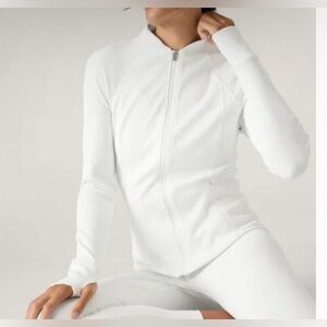 Athleta Salutation Jacket Ribbed White NWT